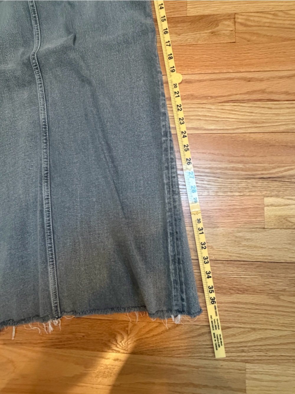 Etica Gray Katina Maxi Denim Skirt with Front Slit - Picture 11 of 11